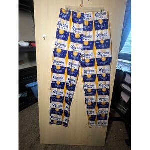 Corona Extra Beer Logo Lounge Pants Mens Medium Blue Yellow Pajama Bottoms